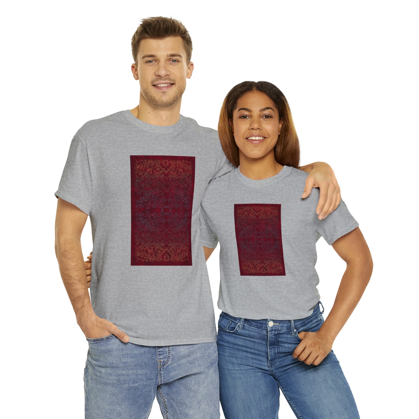 Unisex-T-Shirt aus schwerer Baumwolle – Lichtstrahlen auf Reisfeldern (Herbst)