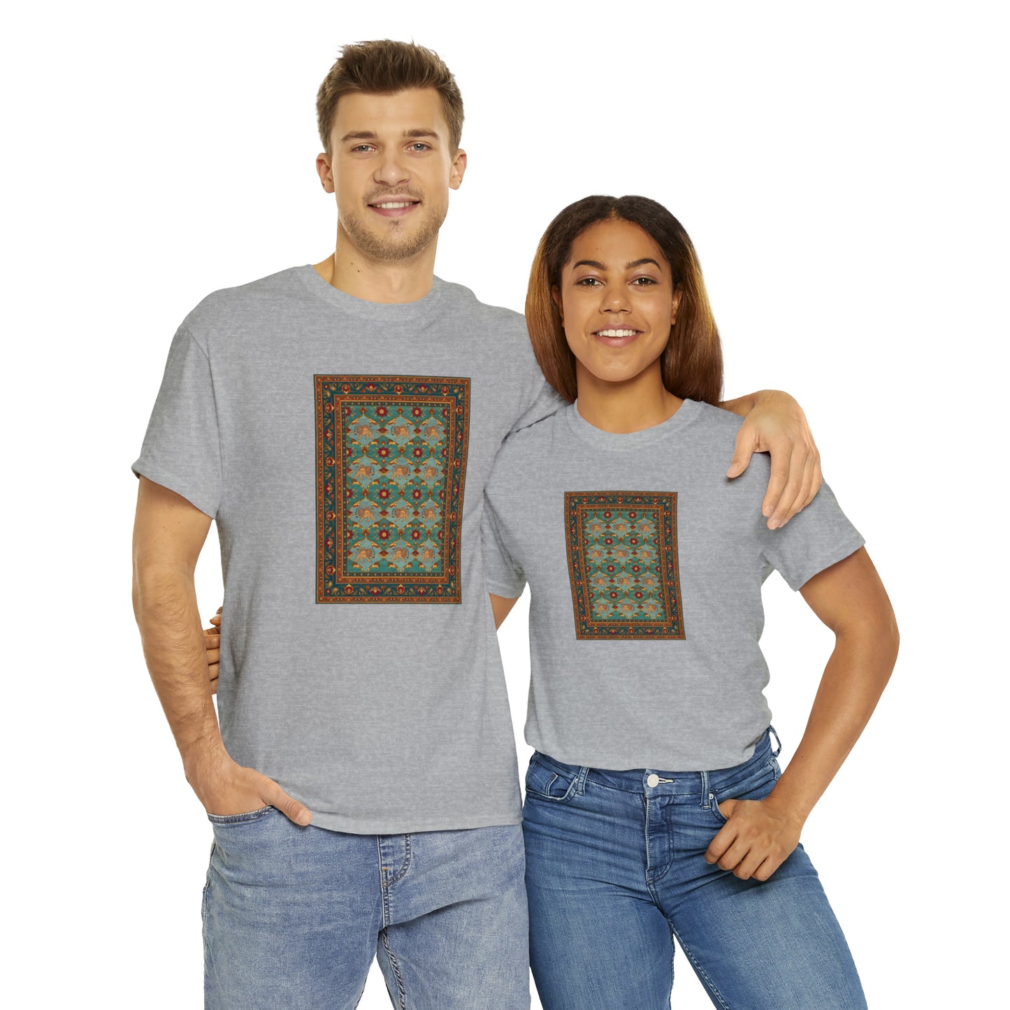 Unisex-T-Shirt aus schwerer Baumwolle – Der Löwe und die Sonne I