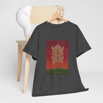 Unisex-T-Shirt aus schwerer Baumwolle – Eschenbaum (Herbst Version)