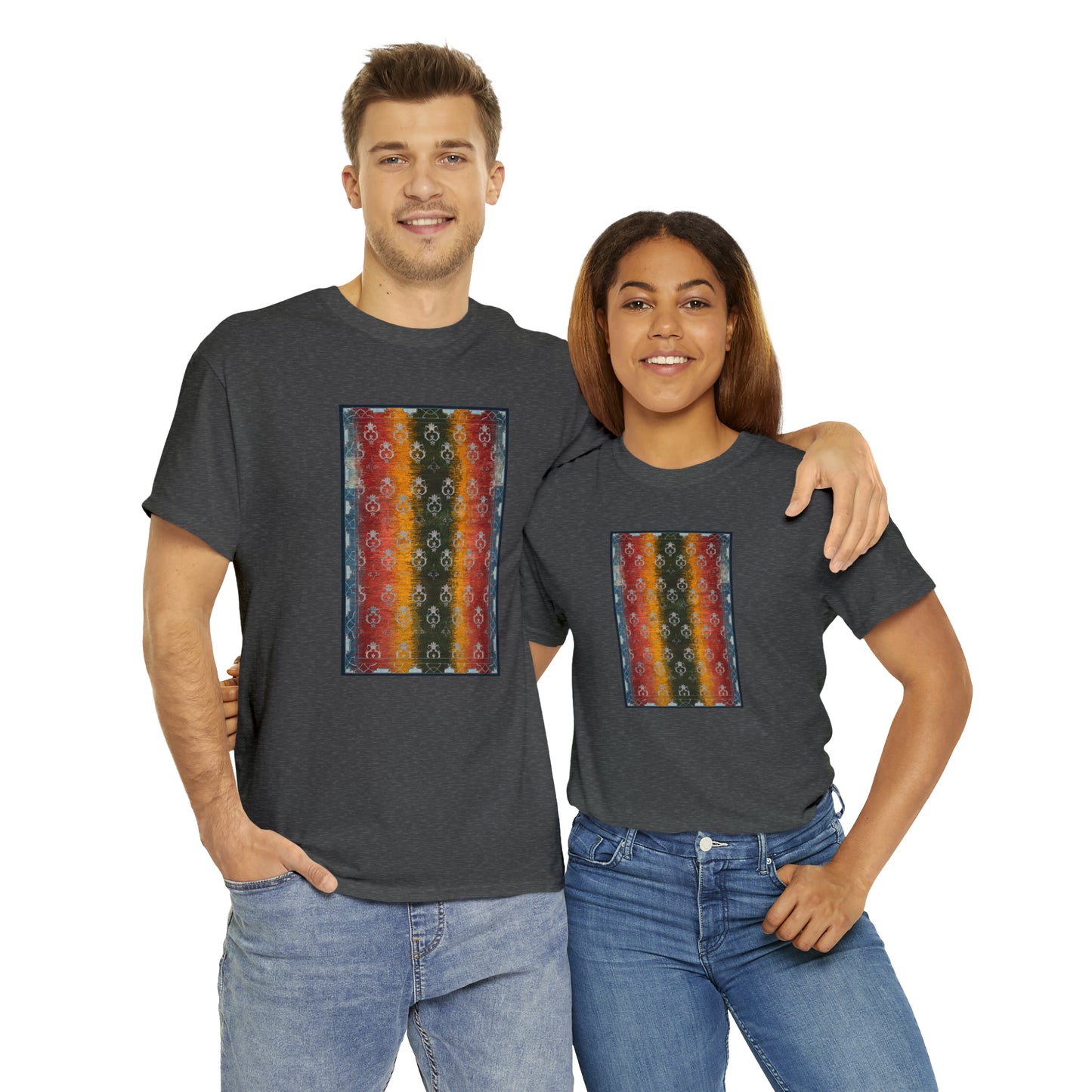 Unisex-T-Shirt aus schwerer Baumwolle – Granatapfelgarten