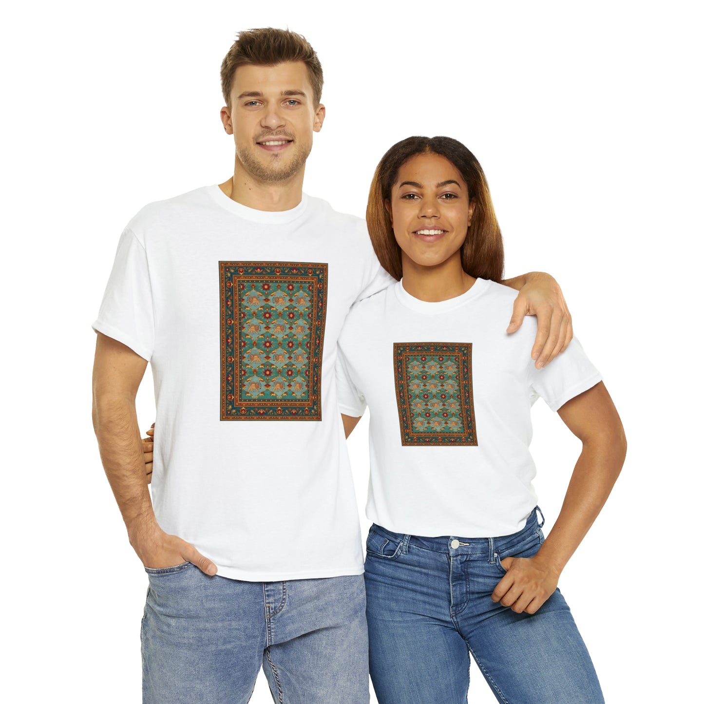 Unisex-T-Shirt aus schwerer Baumwolle – Der Löwe und die Sonne I