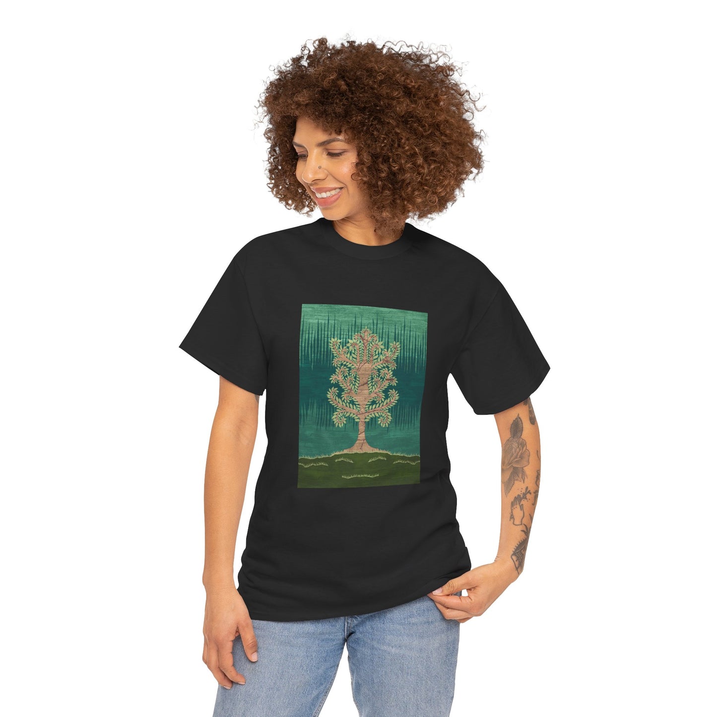 Unisex Heavy Cotton Tee - Ashen Tree (Spring version)