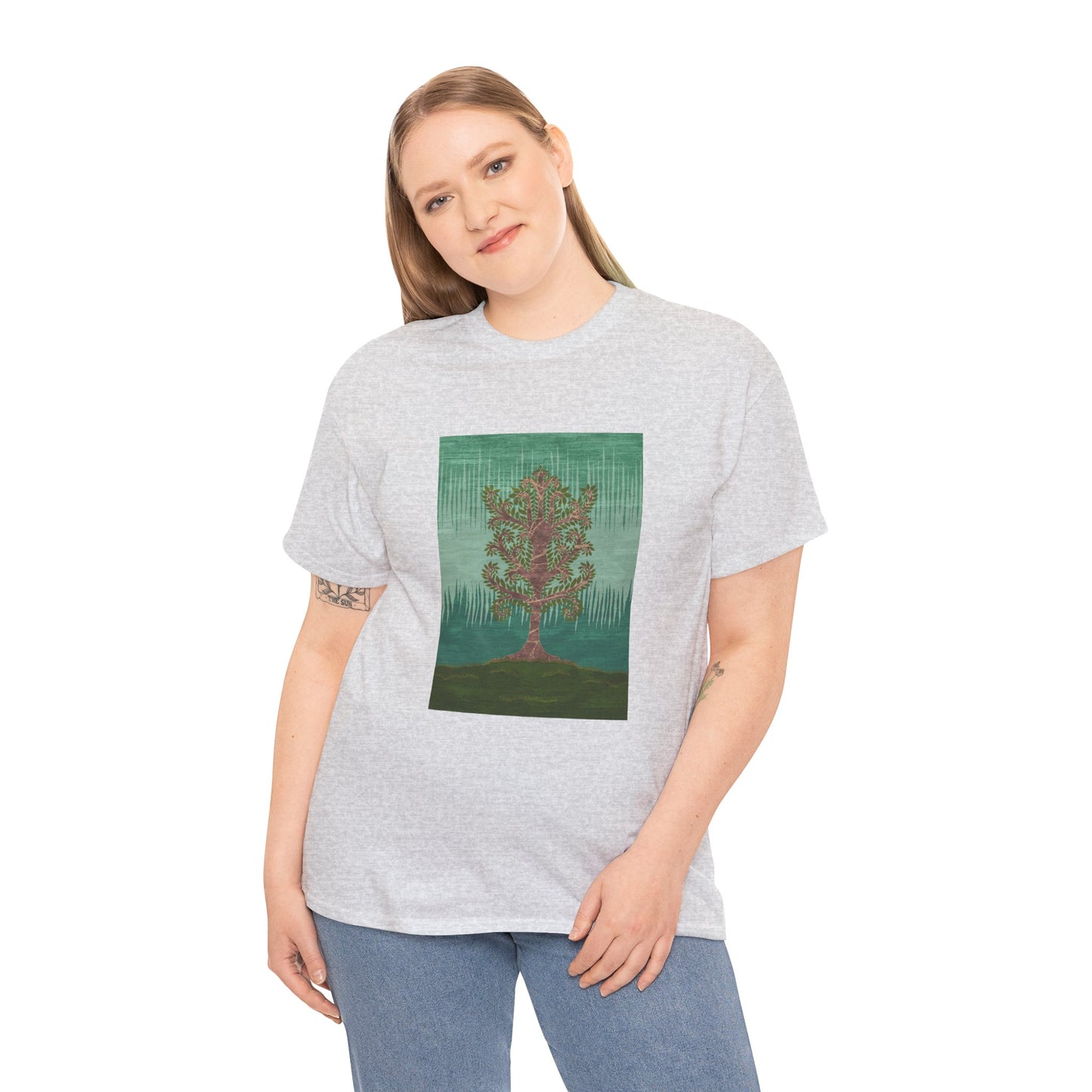 Unisex-T-Shirt aus schwerer Baumwolle – Eschenbaum (Sommer Version)