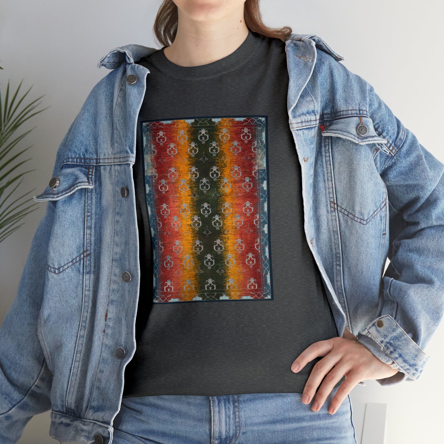 Unisex-T-Shirt aus schwerer Baumwolle – Granatapfelgarten