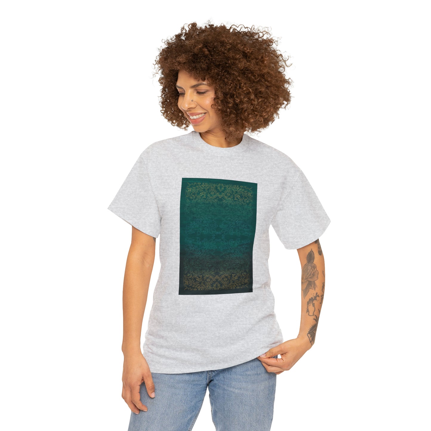 Unisex-T-Shirt aus schwerer Baumwolle – Lichtstrahlen auf Reisfeldern (Sommer)