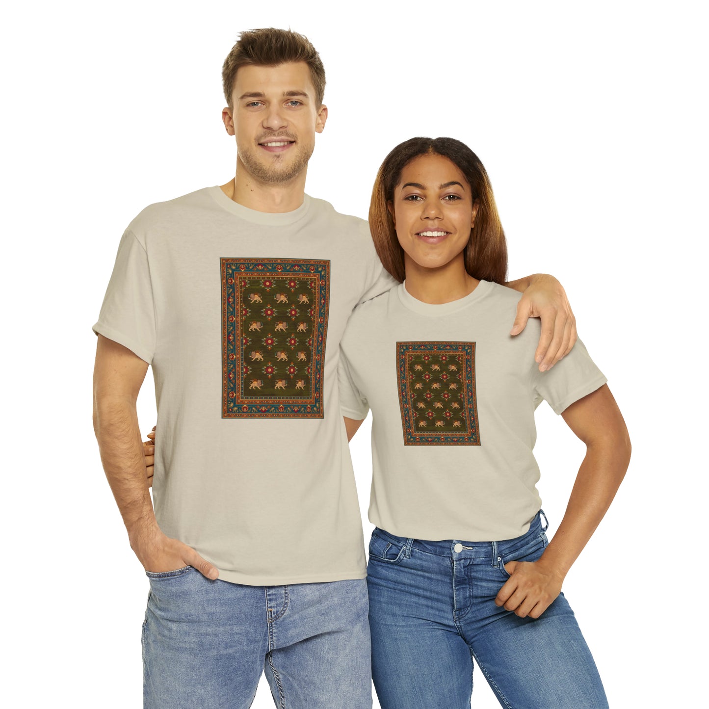 Unisex-T-Shirt aus schwerer Baumwolle – Der Löwe und die Sonne II