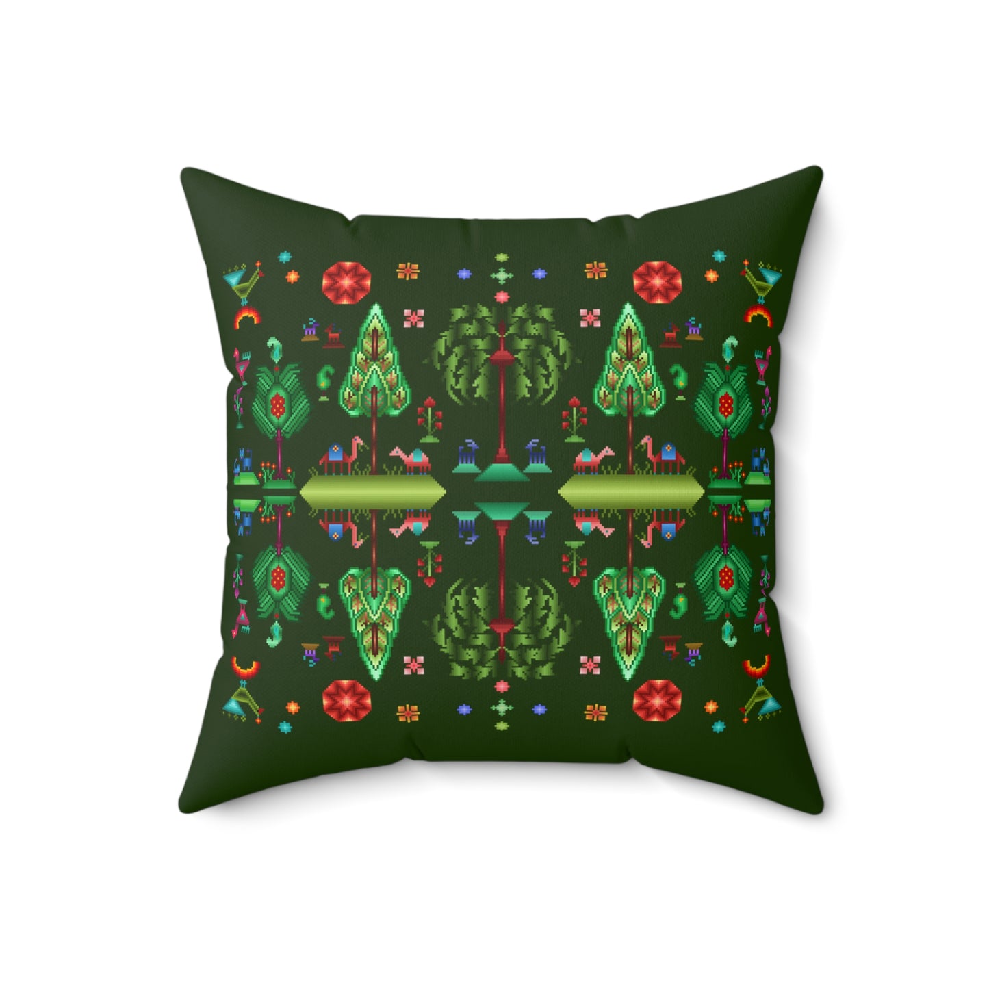 Square Pillow - Rainbow Pixel Art, Gabbeh Style I