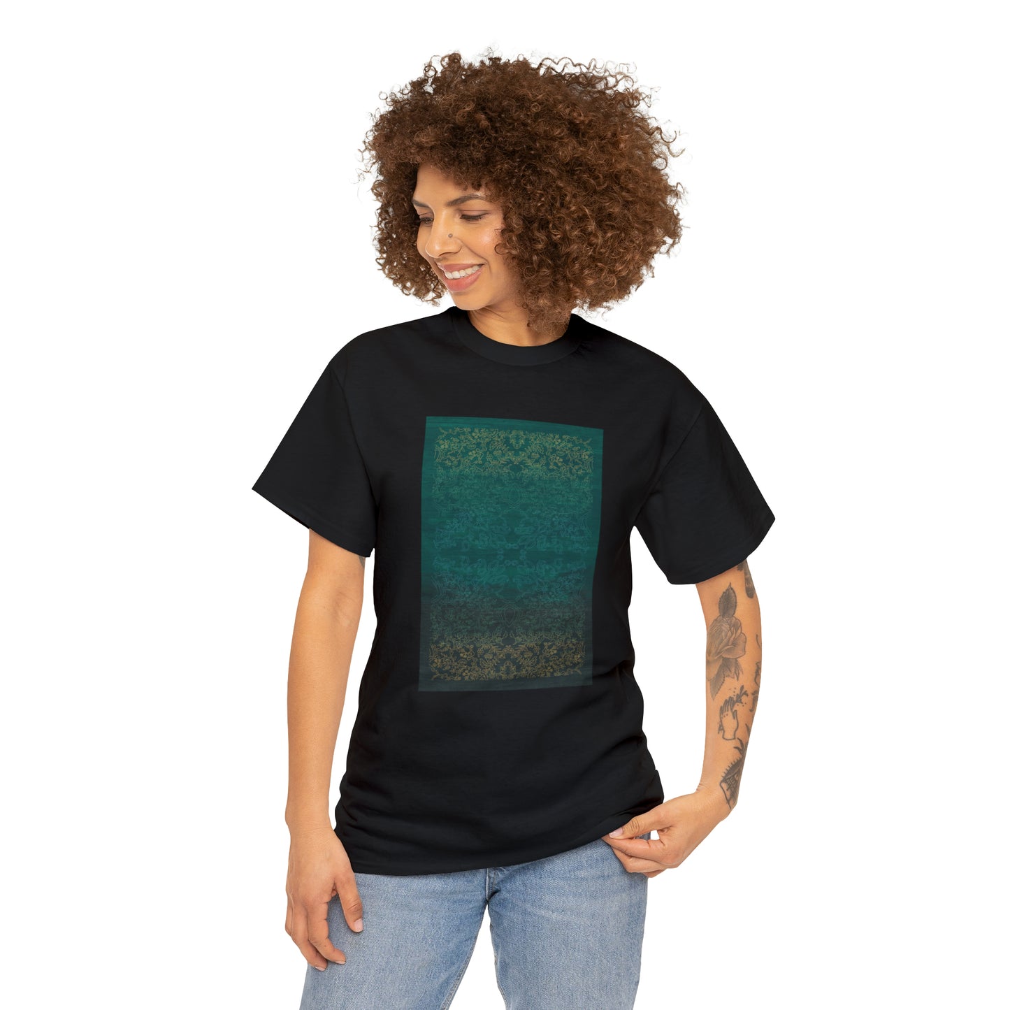 Unisex-T-Shirt aus schwerer Baumwolle – Lichtstrahlen auf Reisfeldern (Sommer)