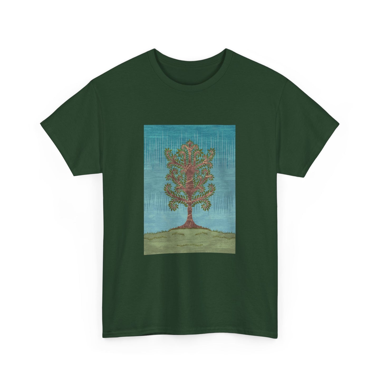 Unisex-T-Shirt aus schwerer Baumwolle – Eschenbaum (Winter Version)