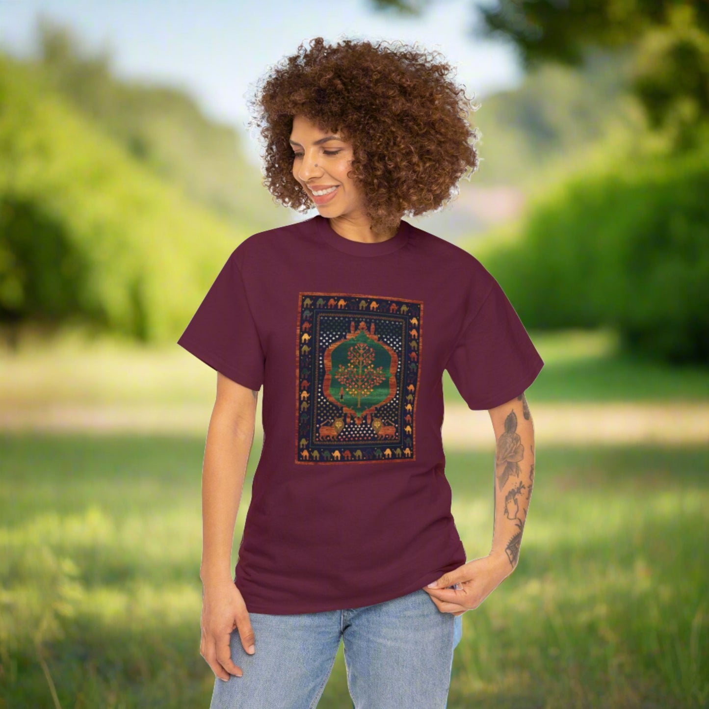 Unisex Heavy Cotton Tee - The lions and the maple II