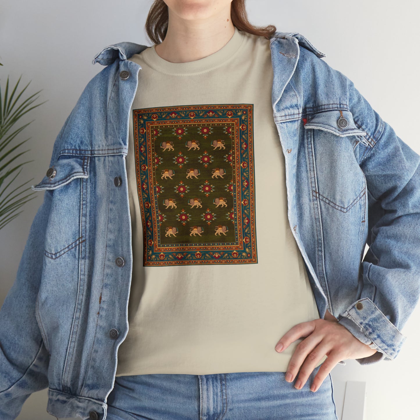 Unisex-T-Shirt aus schwerer Baumwolle – Der Löwe und die Sonne II