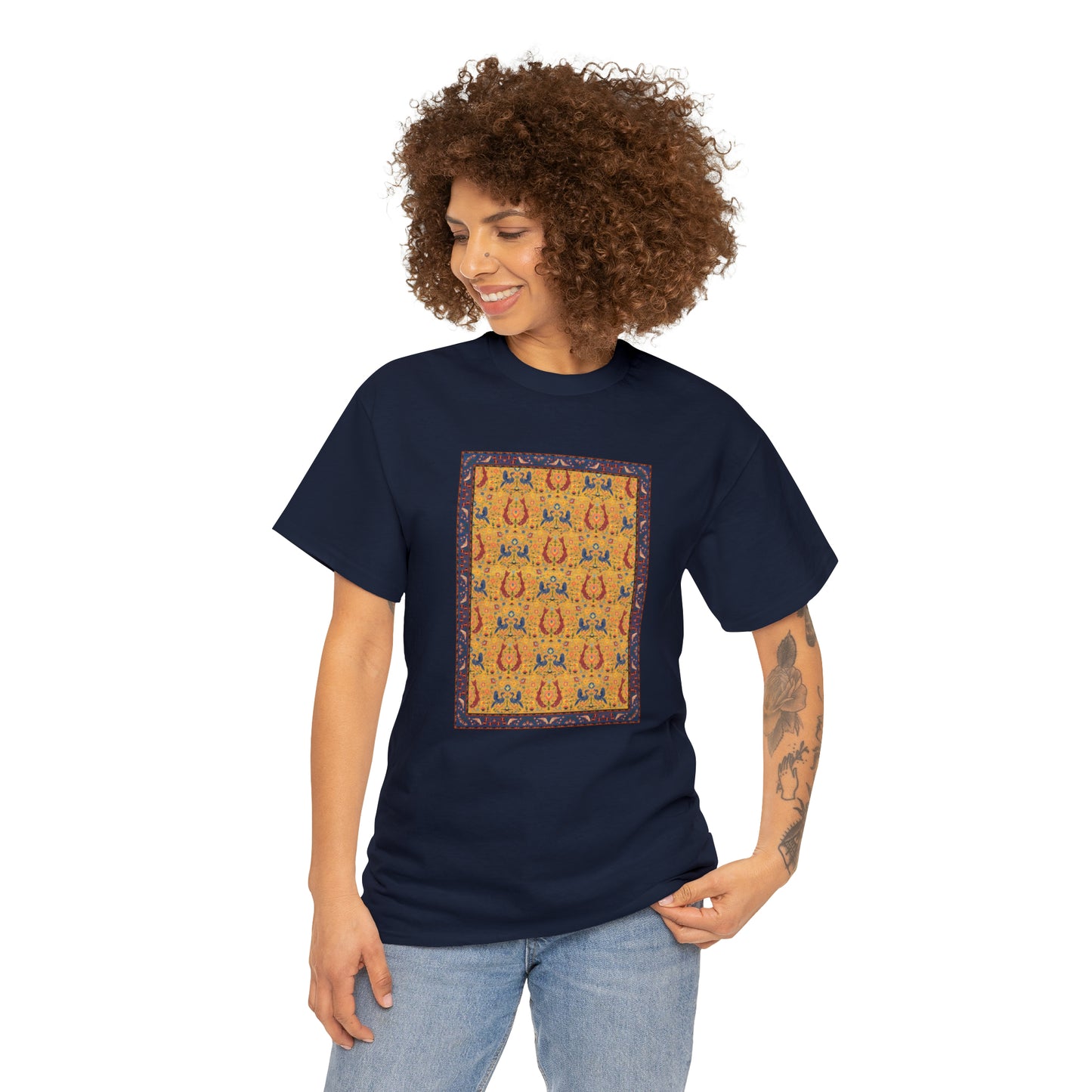 Unisex Heavy Cotton Tee - The Golden Fish and the Birds III