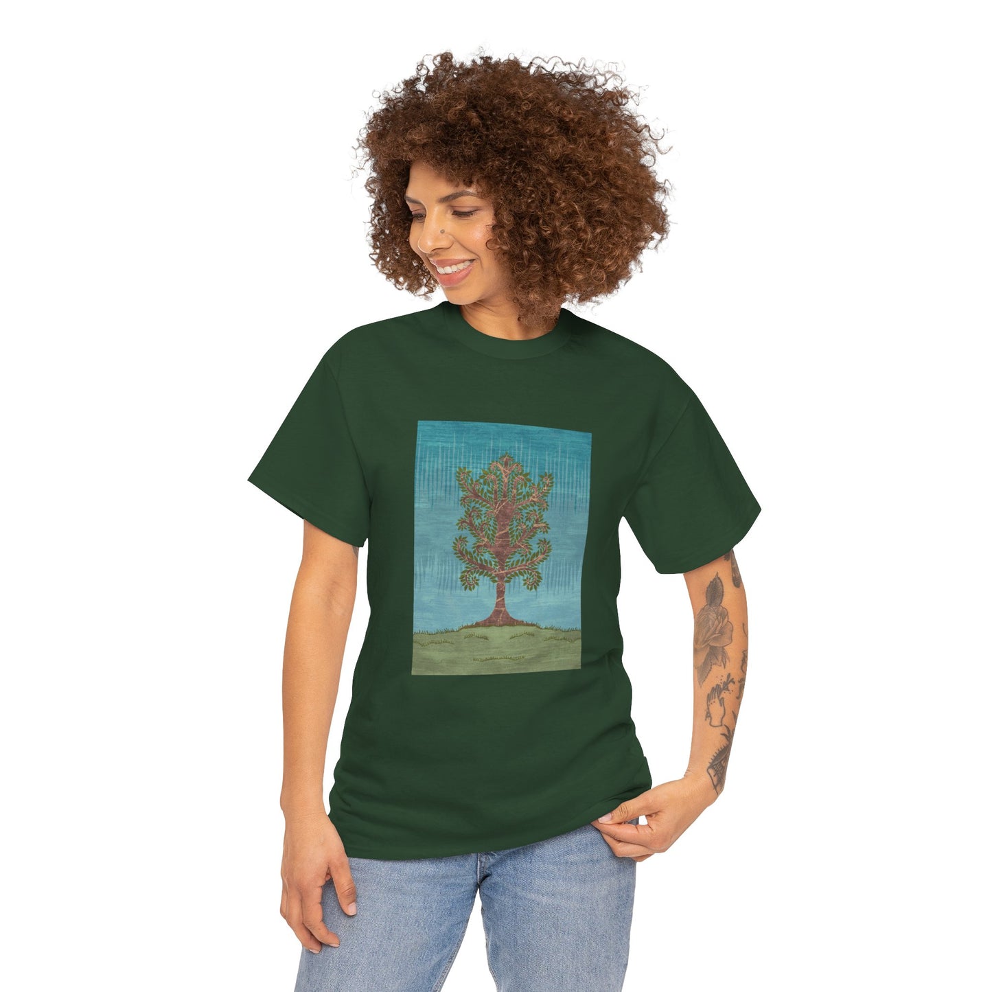 Unisex Heavy Cotton Tee - Ashen Tree (Winter version)