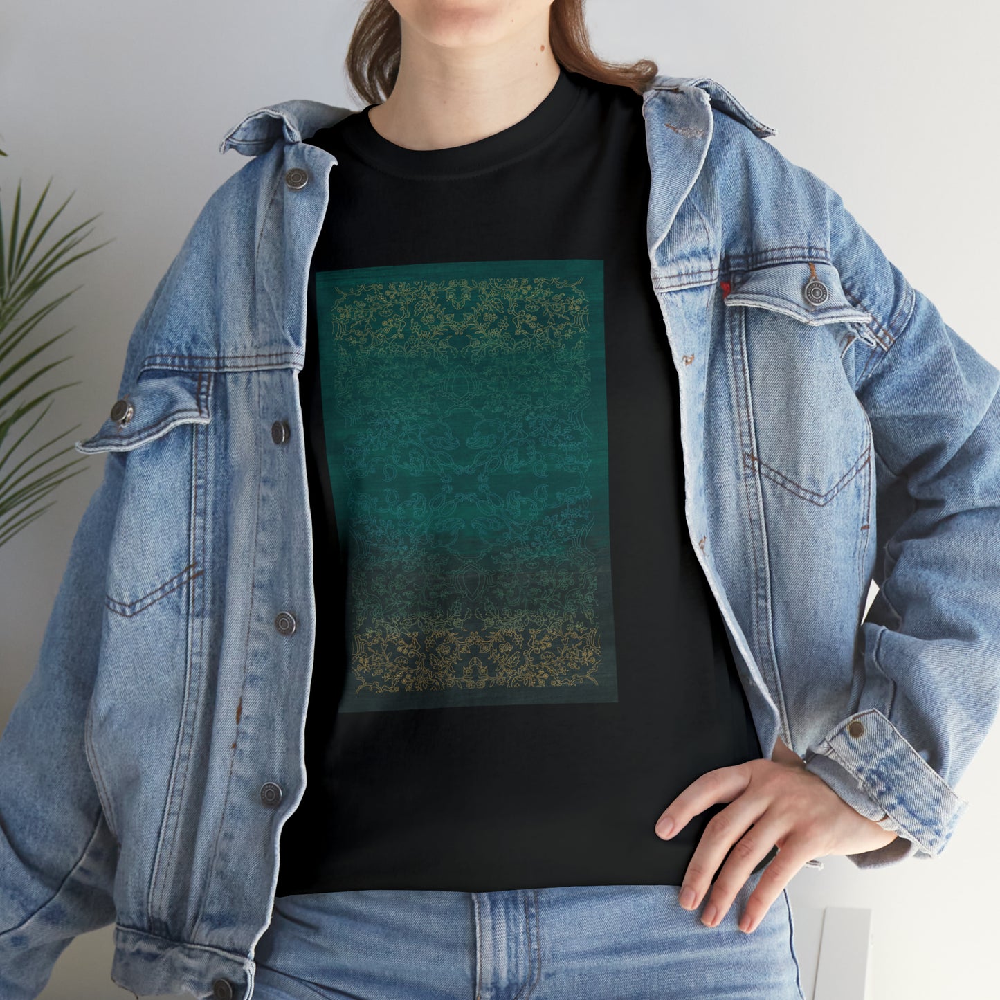 Unisex-T-Shirt aus schwerer Baumwolle – Lichtstrahlen auf Reisfeldern (Sommer)