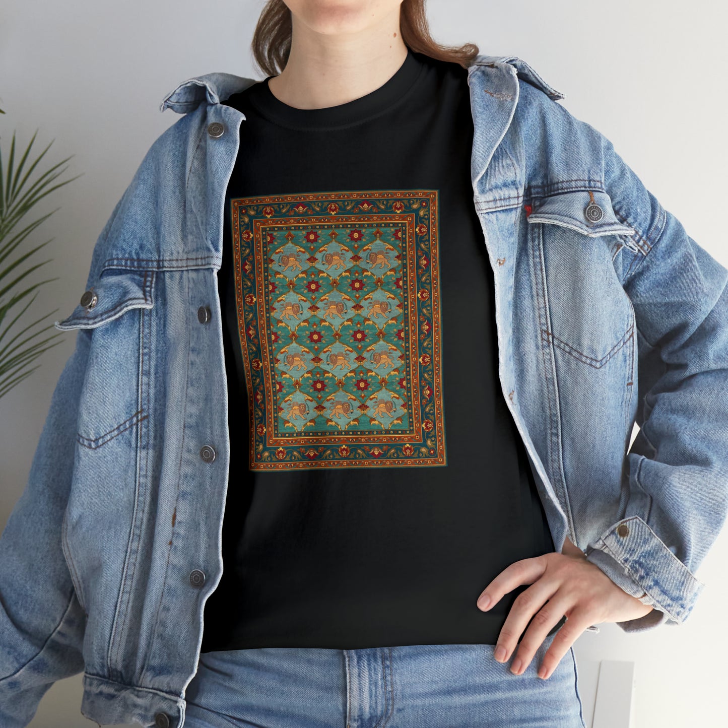 Unisex-T-Shirt aus schwerer Baumwolle – Der Löwe und die Sonne I