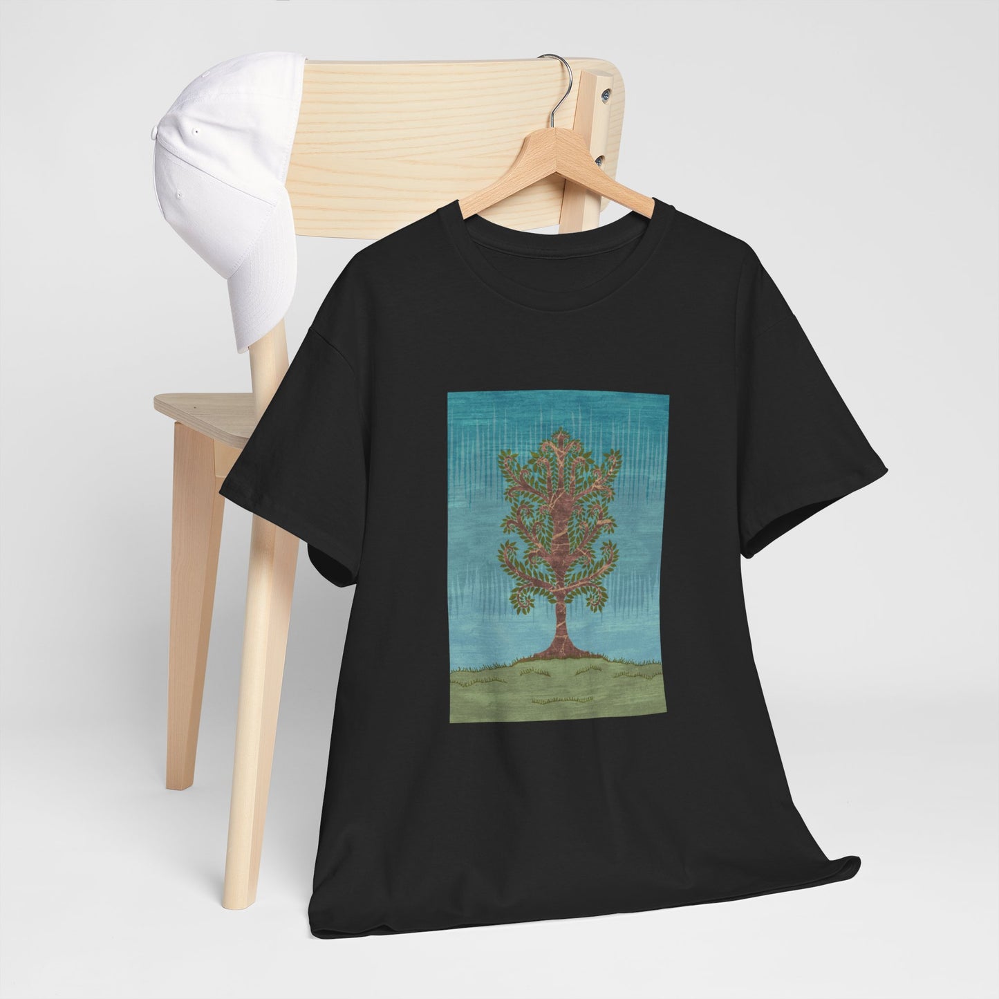 Unisex-T-Shirt aus schwerer Baumwolle – Eschenbaum (Winter Version)