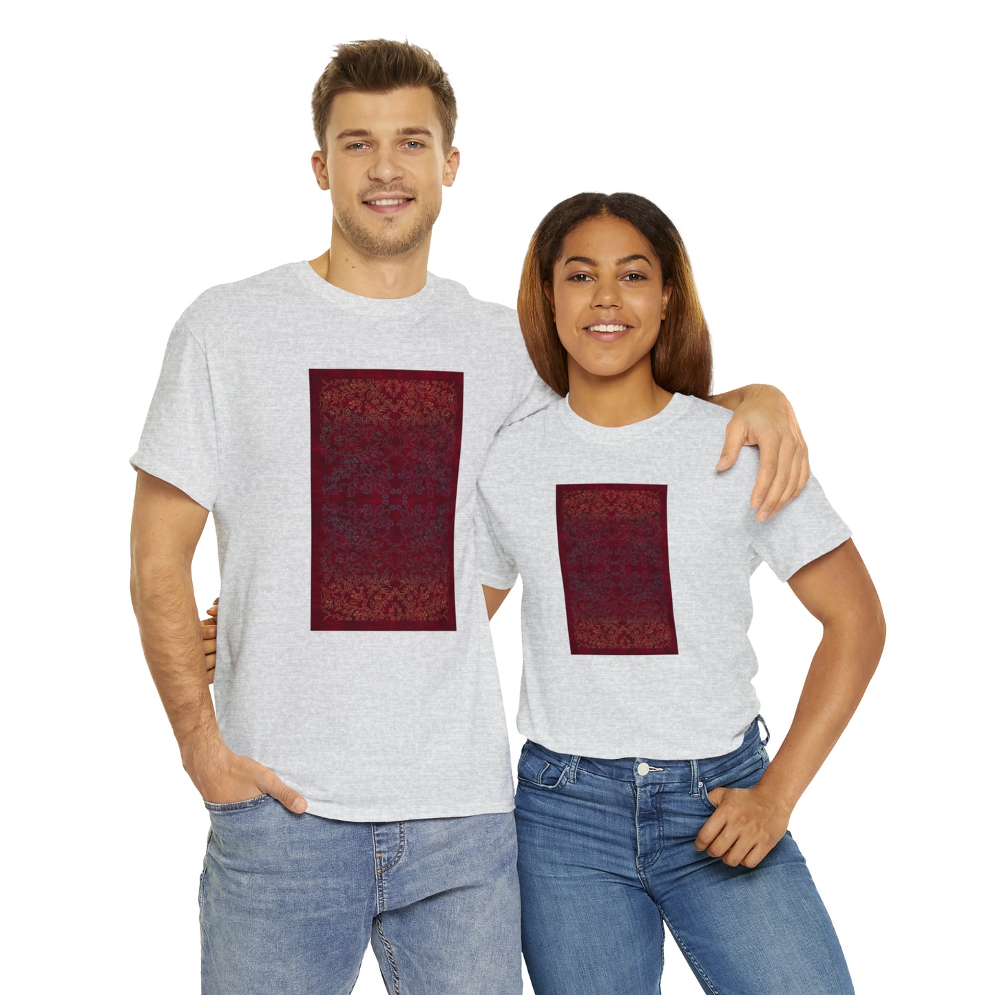 Unisex-T-Shirt aus schwerer Baumwolle – Lichtstrahlen auf Reisfeldern (Herbst)