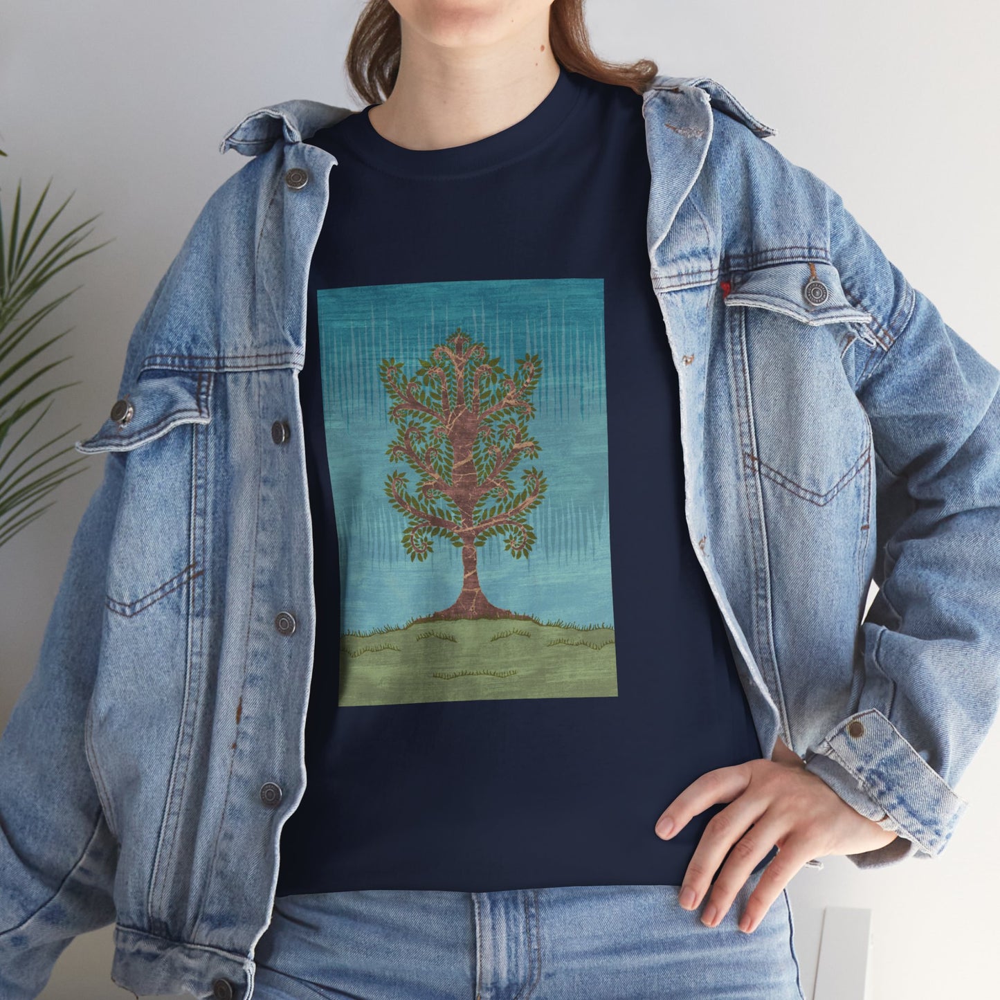 Unisex-T-Shirt aus schwerer Baumwolle – Eschenbaum (Winter Version)