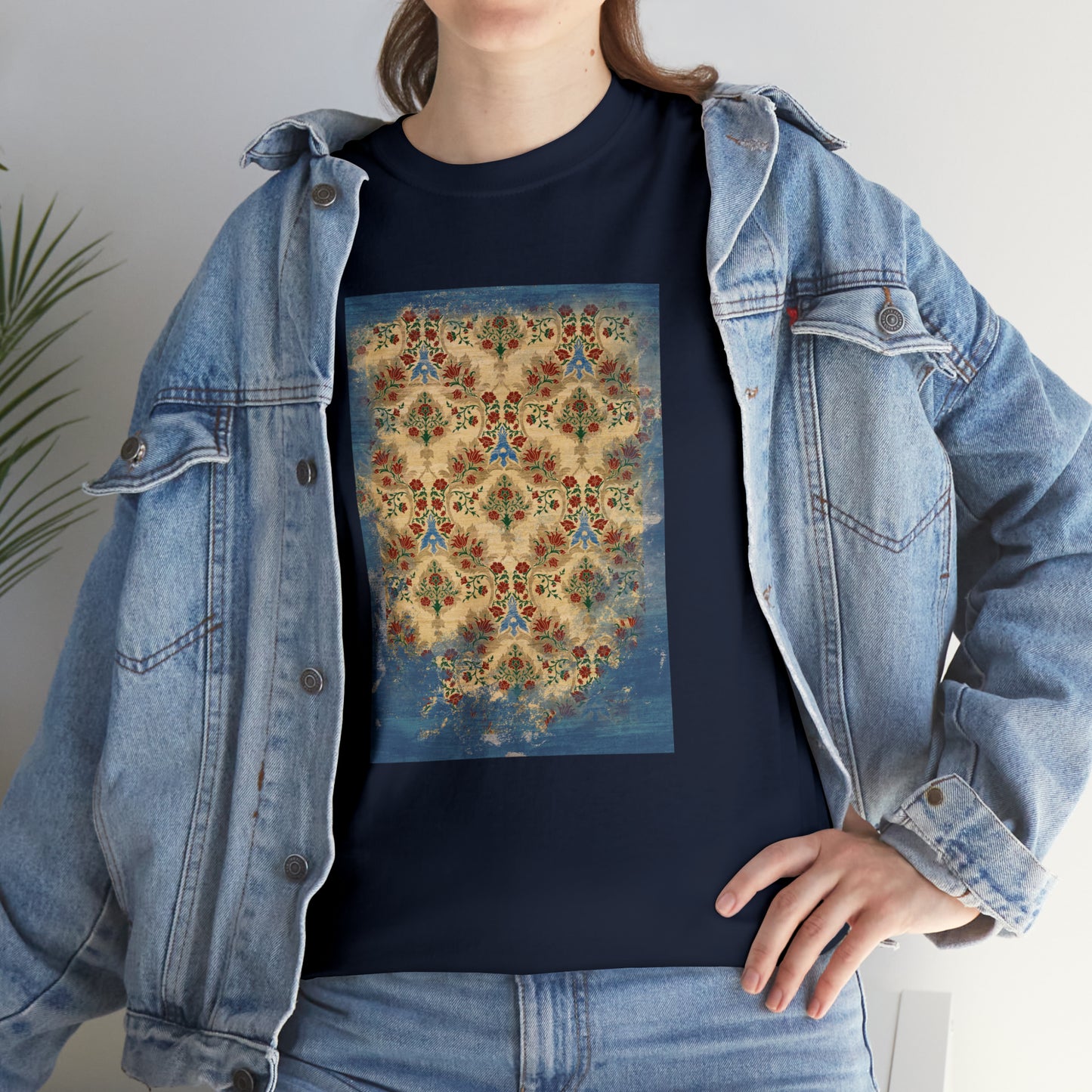 Unisex-T-Shirt aus schwerer Baumwolle – Sparrow es Garden (blaue Version)