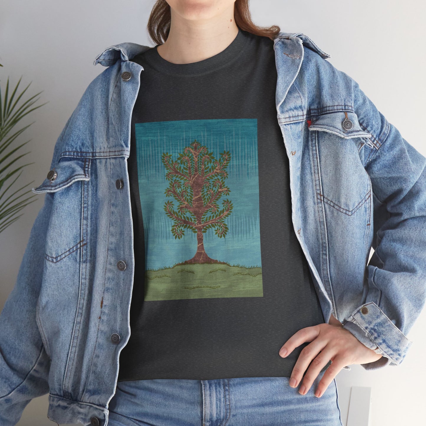 Unisex-T-Shirt aus schwerer Baumwolle – Eschenbaum (Winter Version)