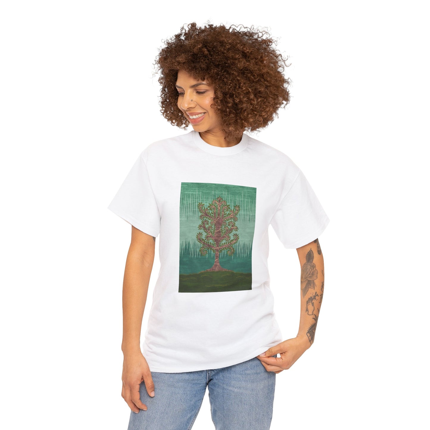 Unisex-T-Shirt aus schwerer Baumwolle – Eschenbaum (Sommer Version)