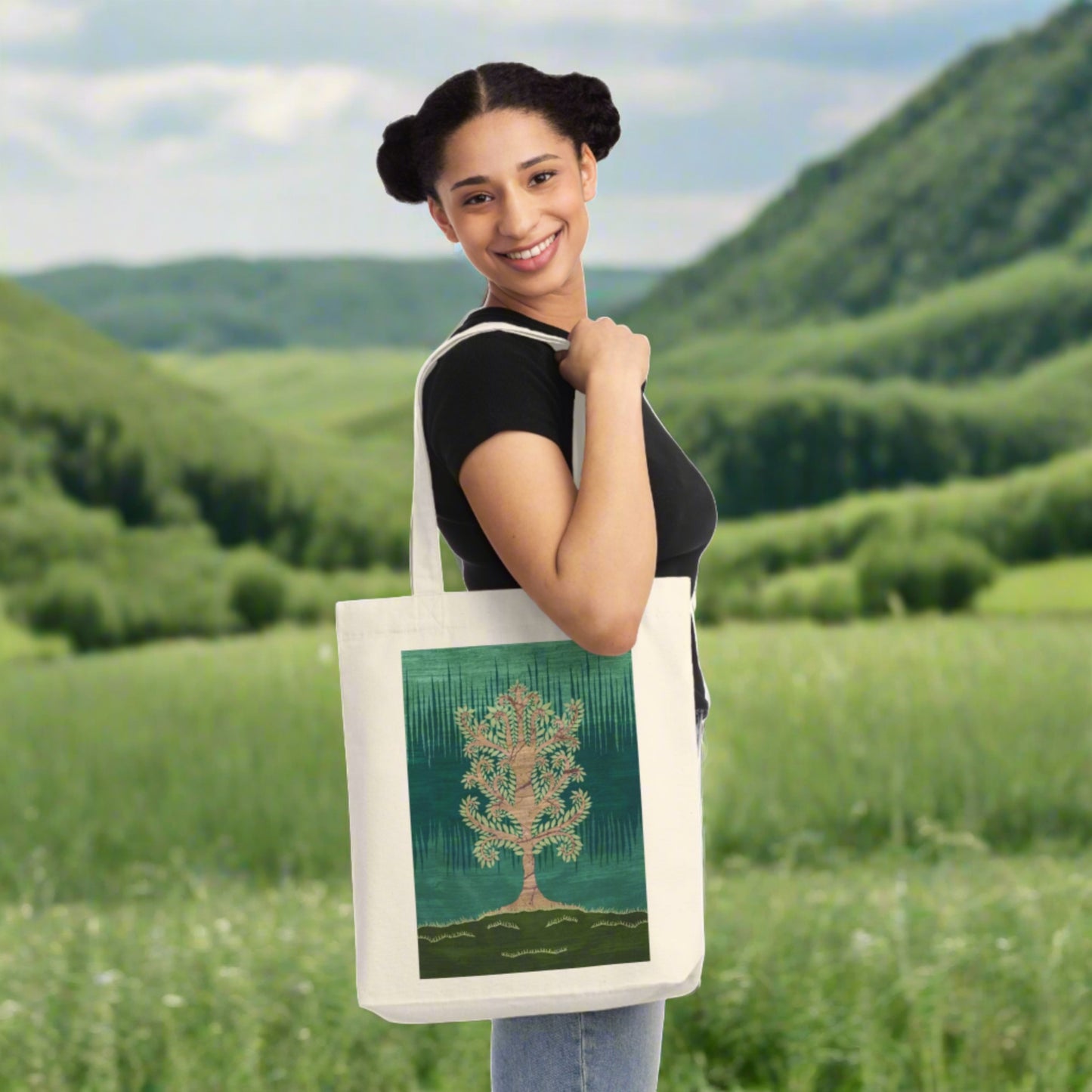 Woven Tote Bag - Ashen Tree (Spring version)