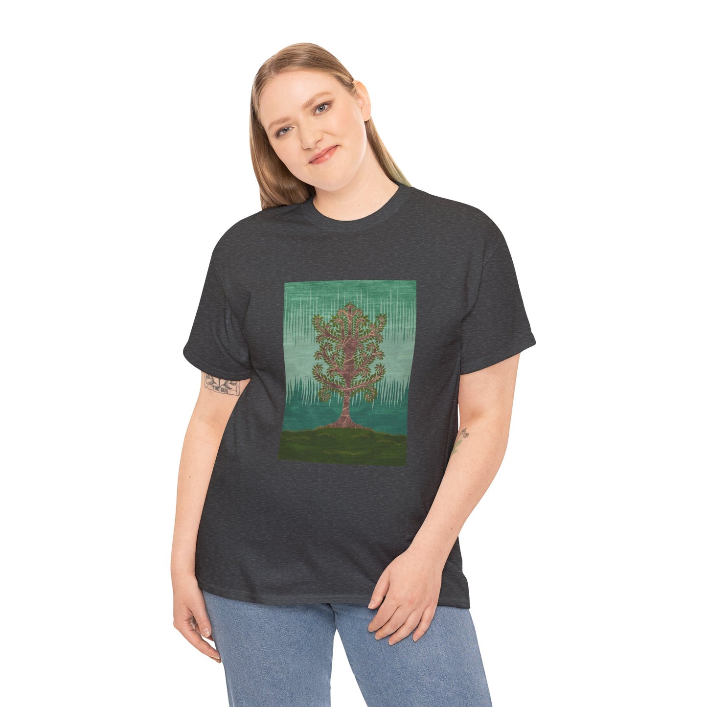 Unisex-T-Shirt aus schwerer Baumwolle – Eschenbaum (Sommer Version)