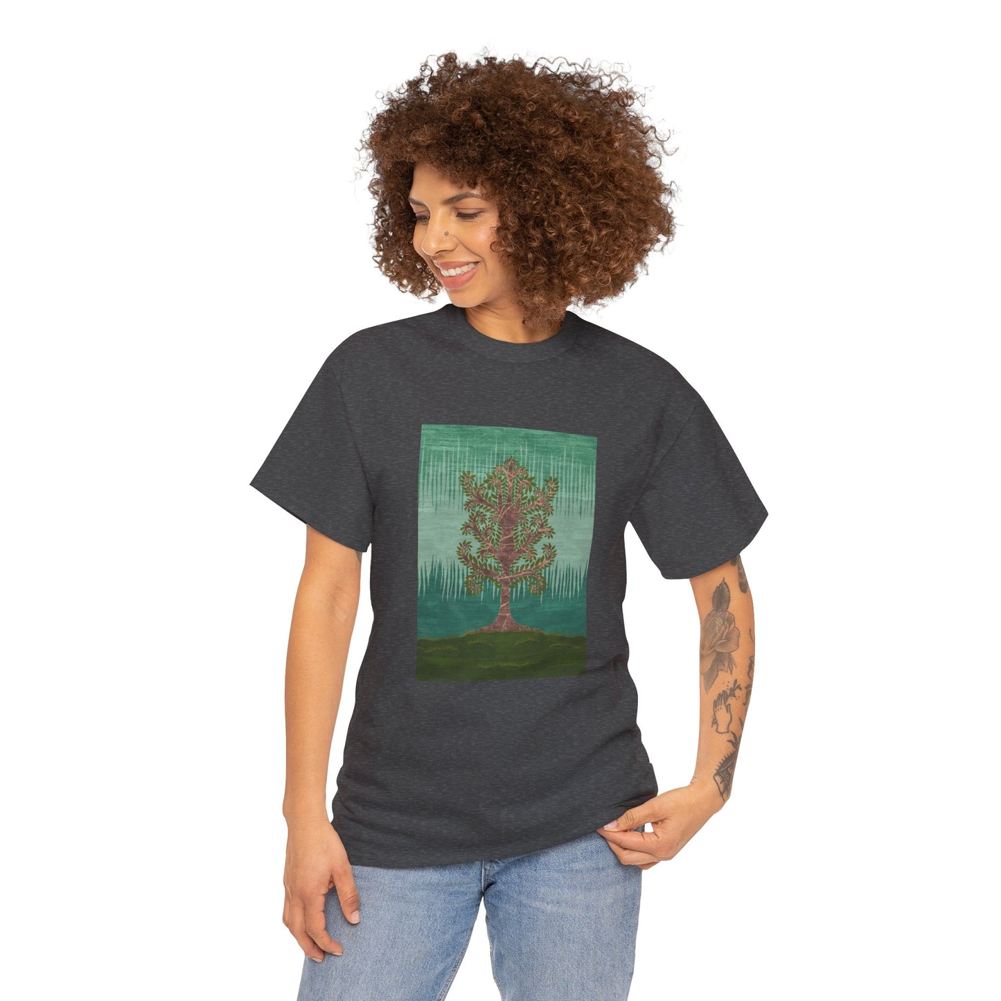 Unisex-T-Shirt aus schwerer Baumwolle – Eschenbaum (Sommer Version)