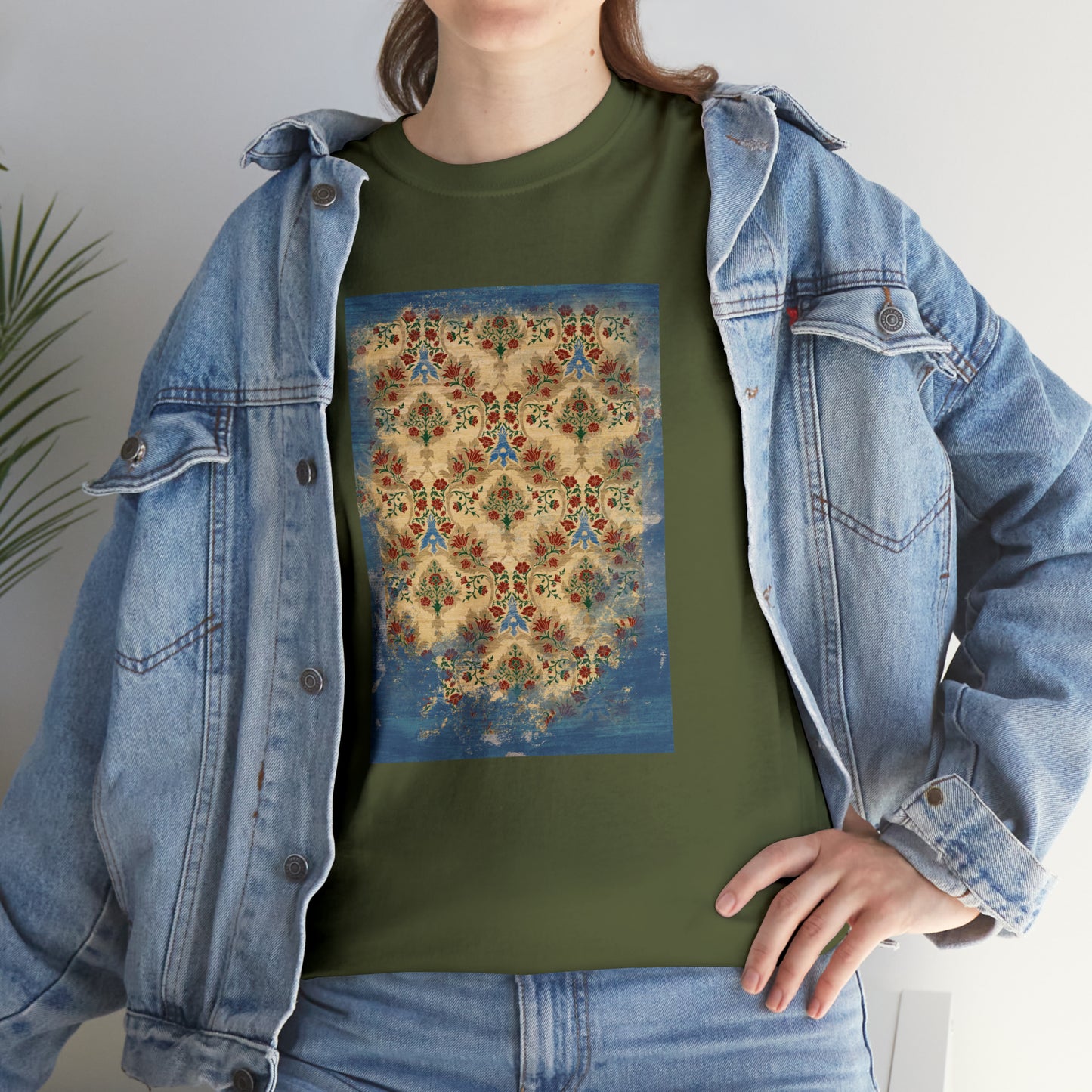 Unisex-T-Shirt aus schwerer Baumwolle – Sparrow es Garden (blaue Version)