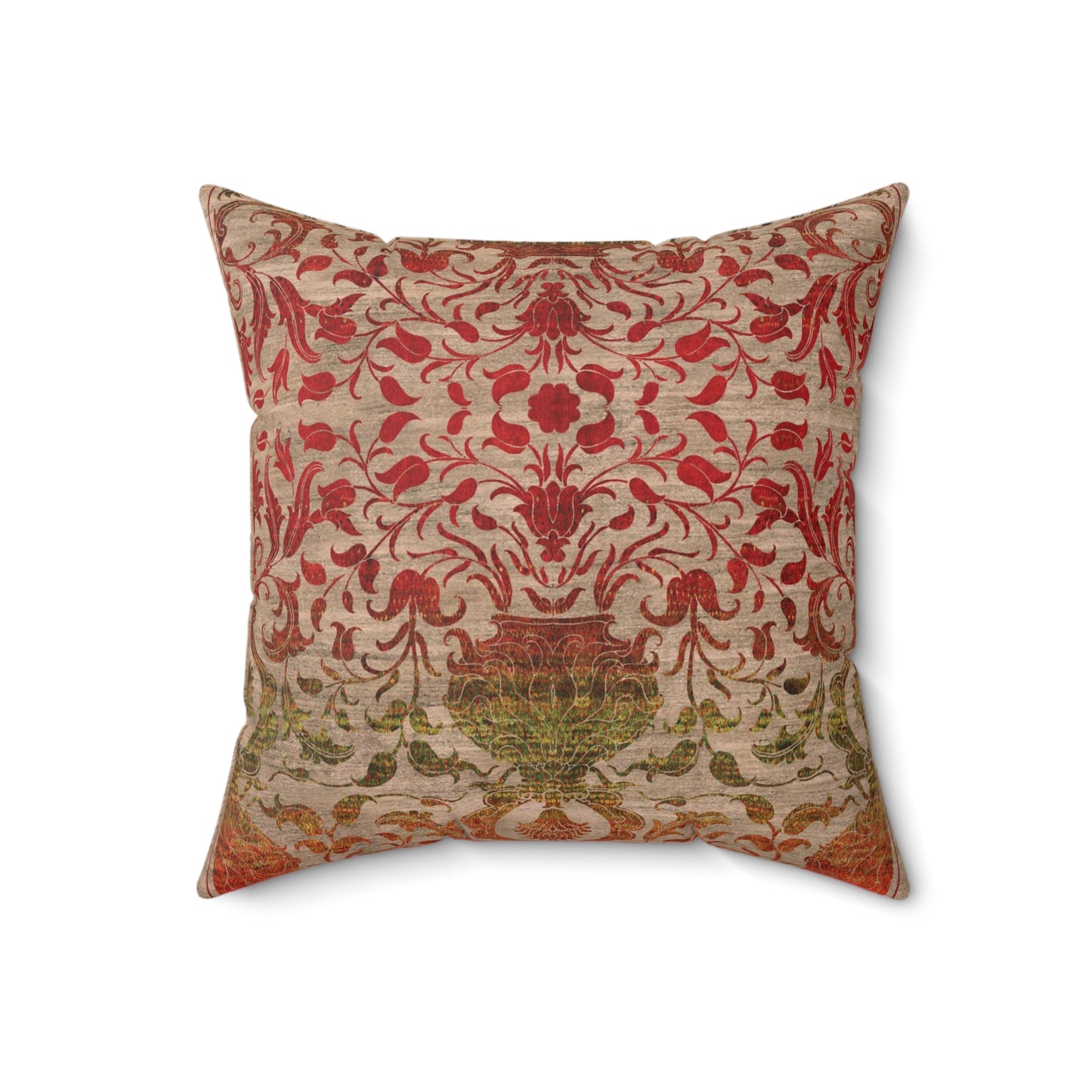 Square Pillow - Reincarnation (Khaki Ruby)