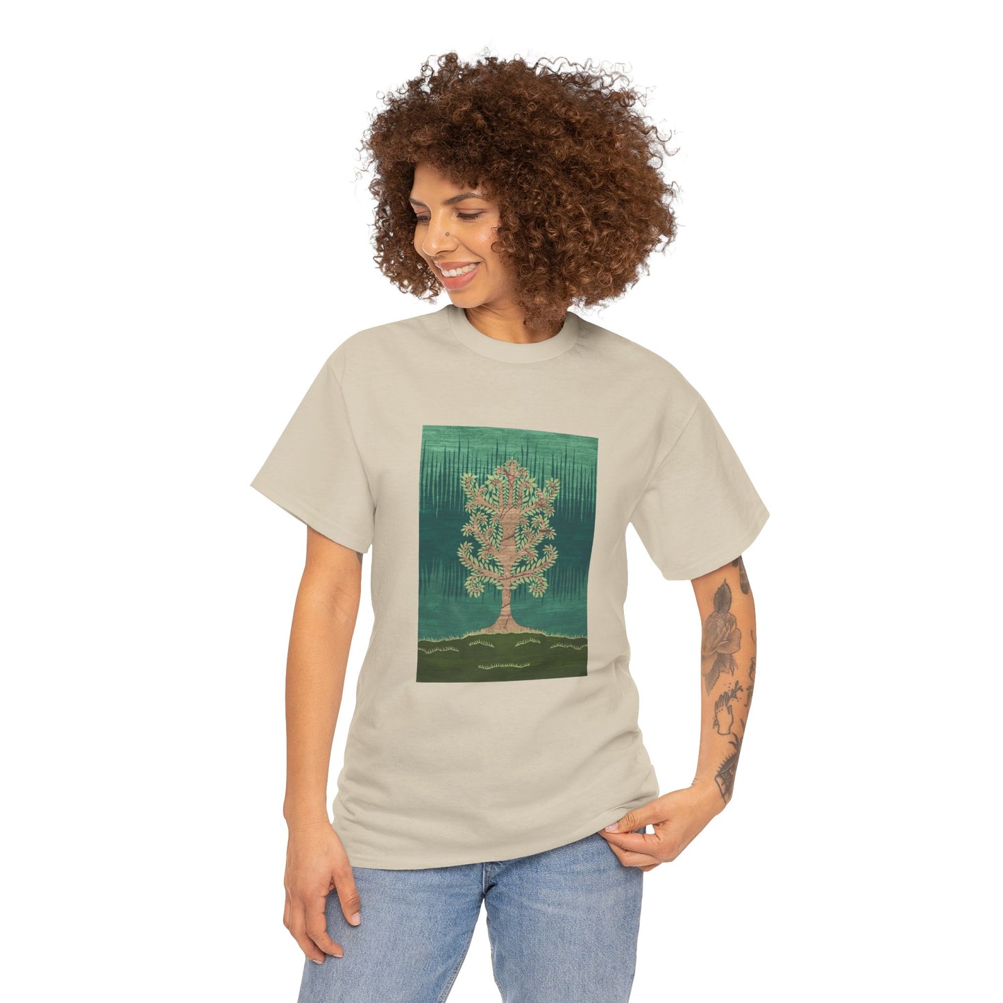 Unisex Heavy Cotton Tee - Ashen Tree (Spring version)