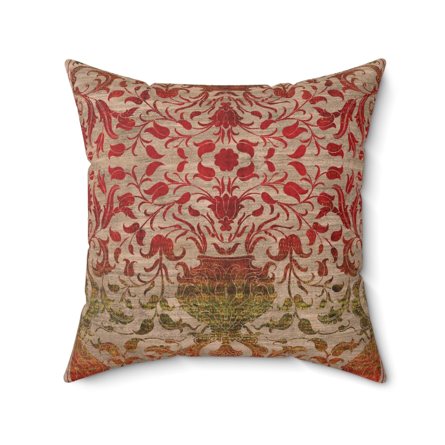 Square Pillow - Reincarnation (Khaki Ruby)