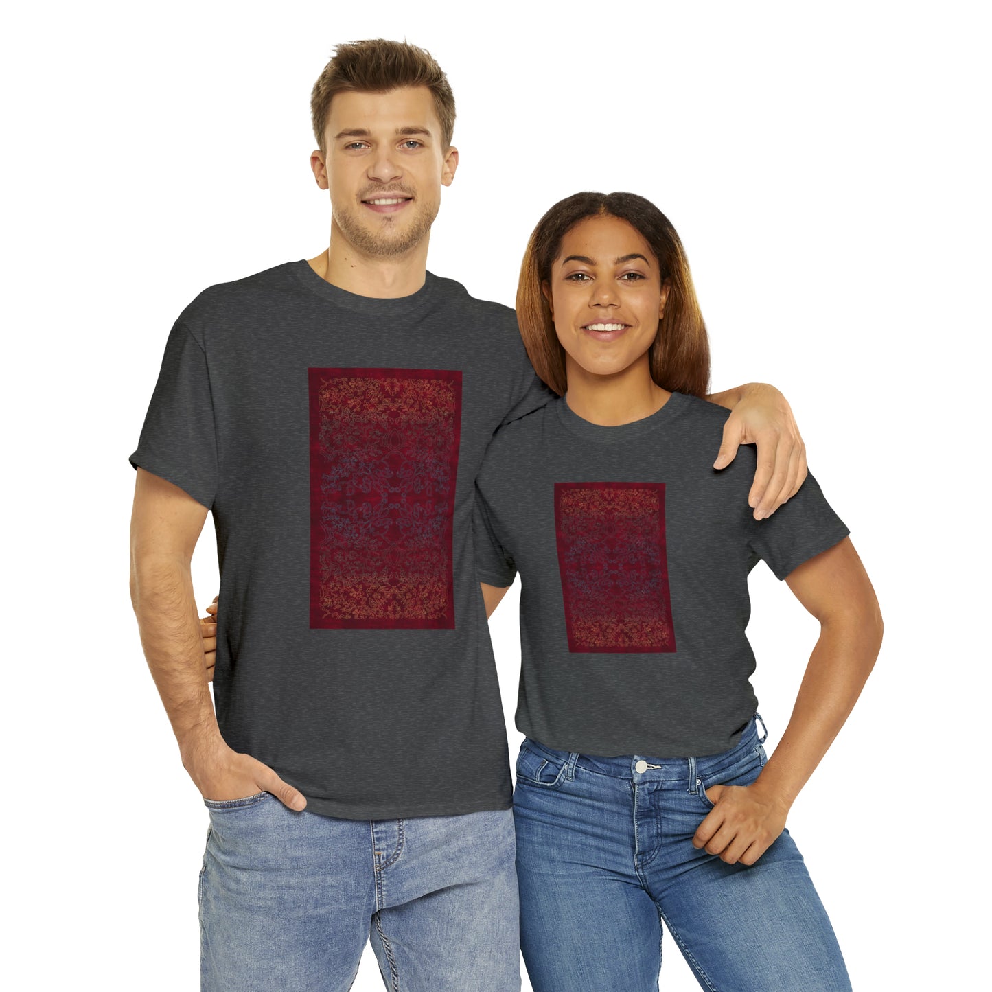 Unisex-T-Shirt aus schwerer Baumwolle – Lichtstrahlen auf Reisfeldern (Herbst)