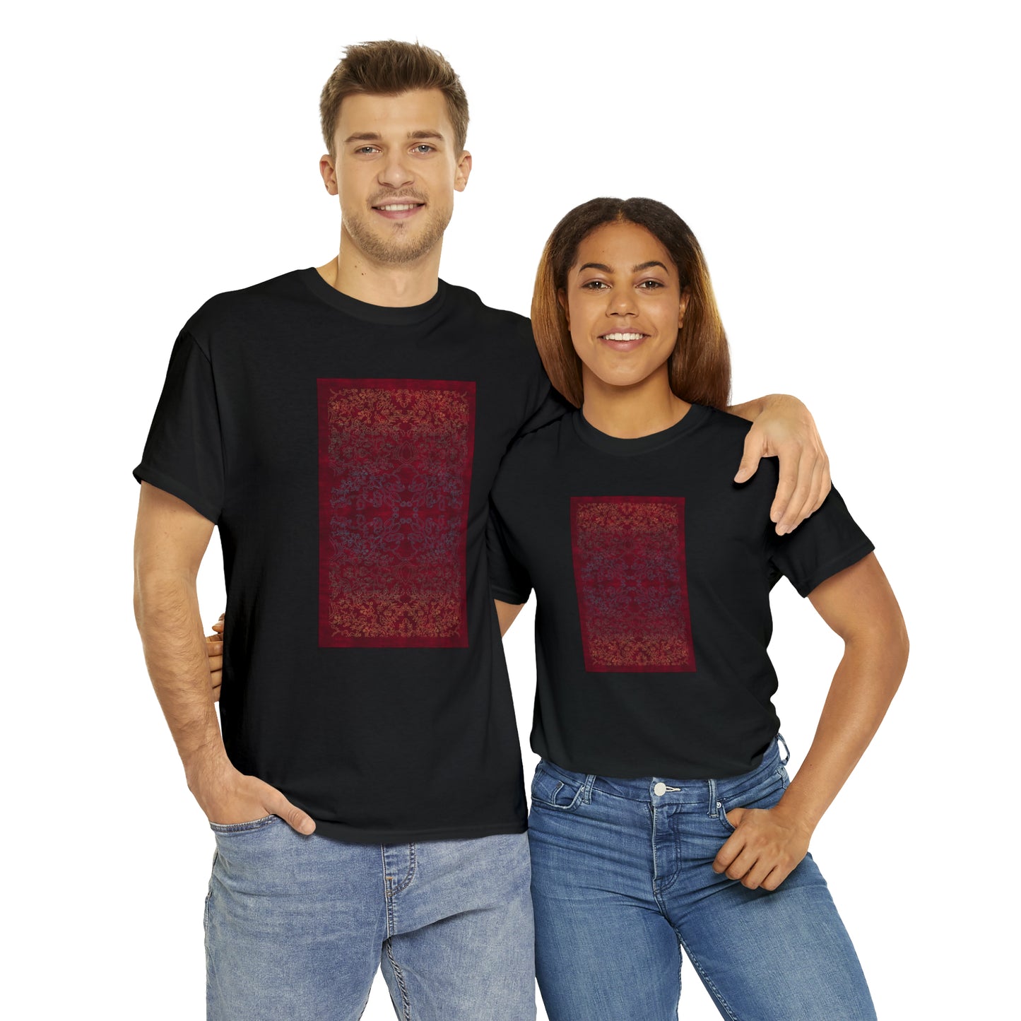 Unisex-T-Shirt aus schwerer Baumwolle – Lichtstrahlen auf Reisfeldern (Herbst)