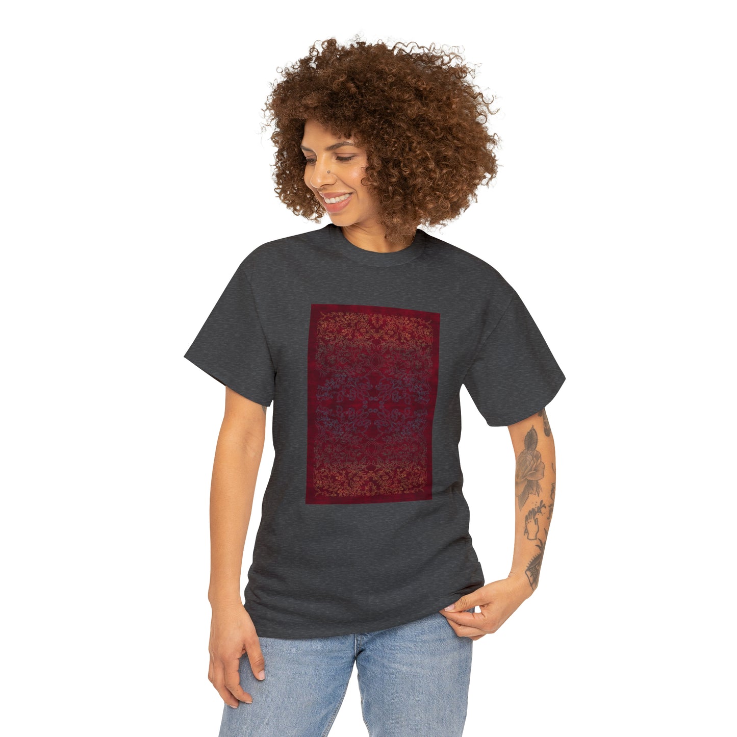 Unisex-T-Shirt aus schwerer Baumwolle – Lichtstrahlen auf Reisfeldern (Herbst)