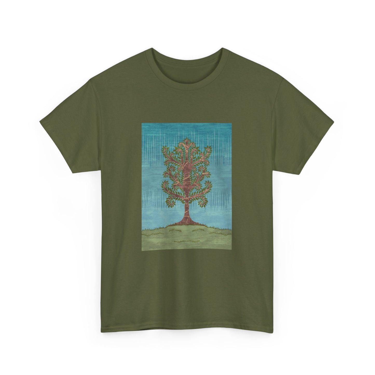 Unisex-T-Shirt aus schwerer Baumwolle – Eschenbaum (Winter Version)