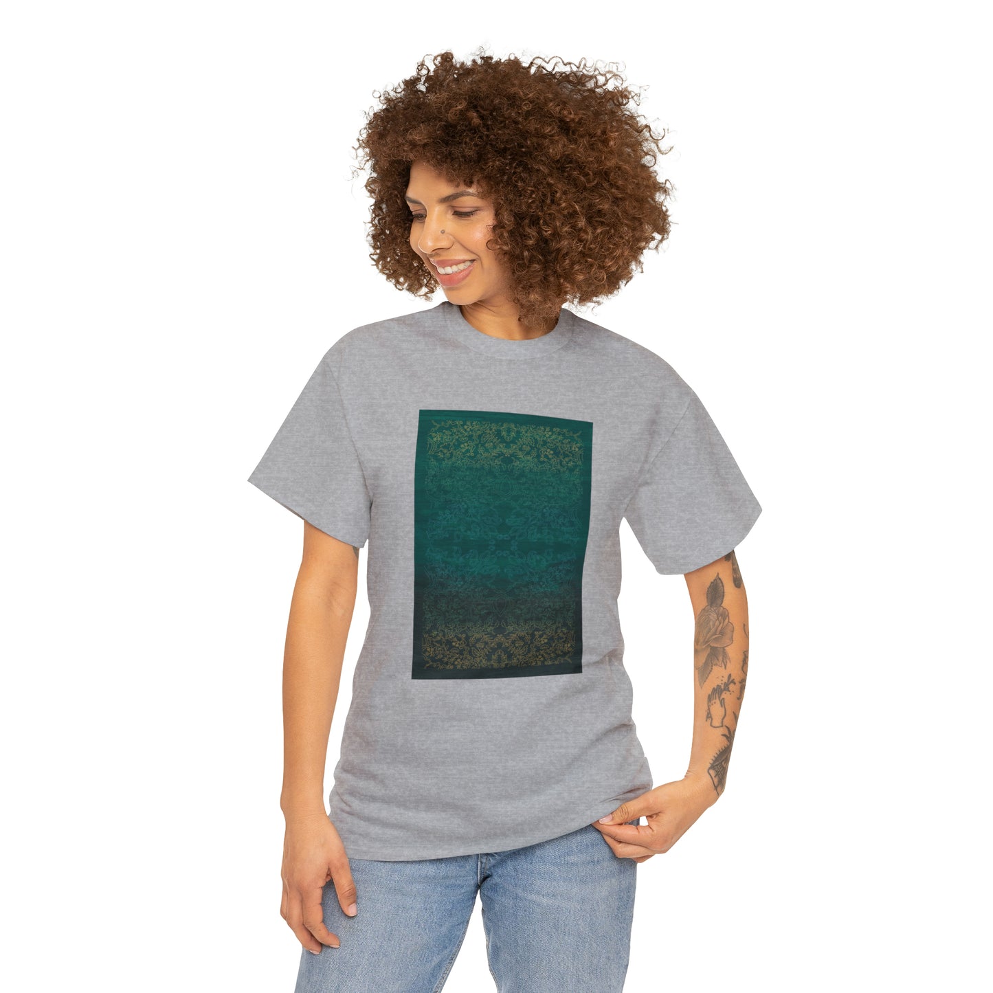 Unisex-T-Shirt aus schwerer Baumwolle – Lichtstrahlen auf Reisfeldern (Sommer)