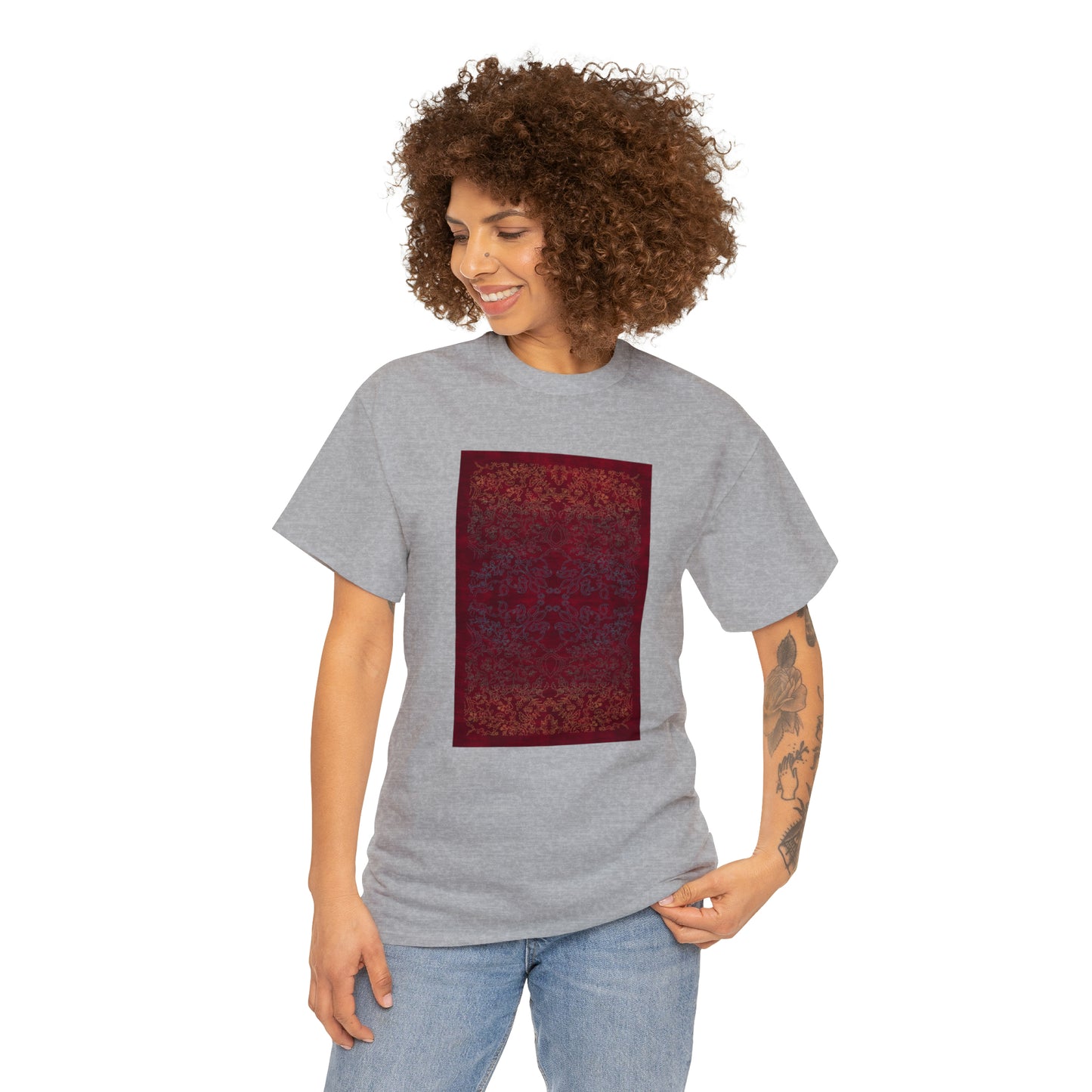 Unisex-T-Shirt aus schwerer Baumwolle – Lichtstrahlen auf Reisfeldern (Herbst)