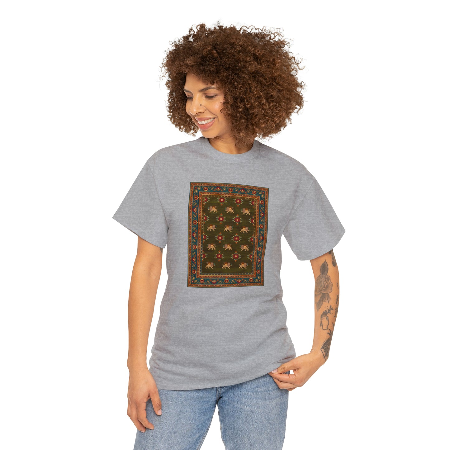 Unisex-T-Shirt aus schwerer Baumwolle – Der Löwe und die Sonne II