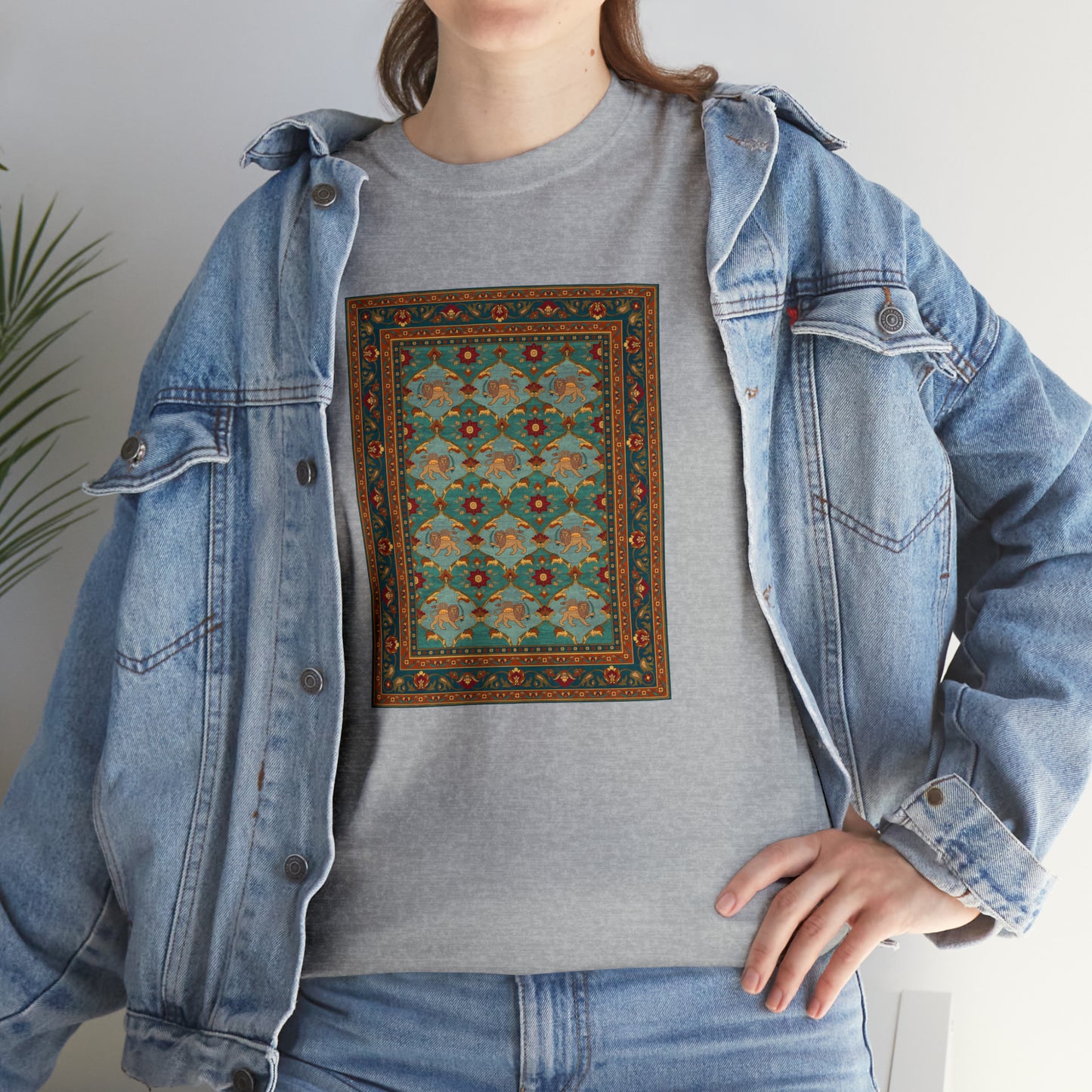 Unisex-T-Shirt aus schwerer Baumwolle – Der Löwe und die Sonne I