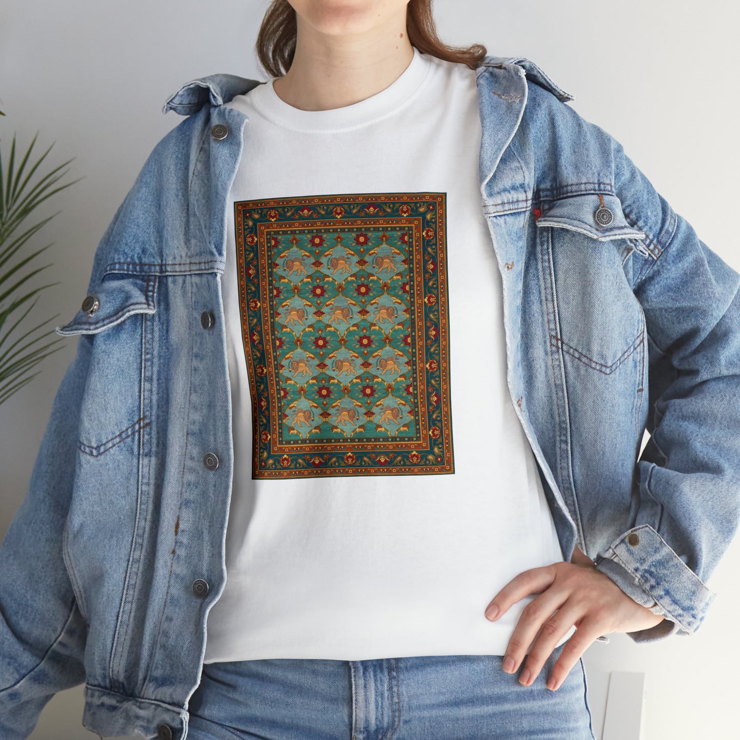 Unisex-T-Shirt aus schwerer Baumwolle – Der Löwe und die Sonne I