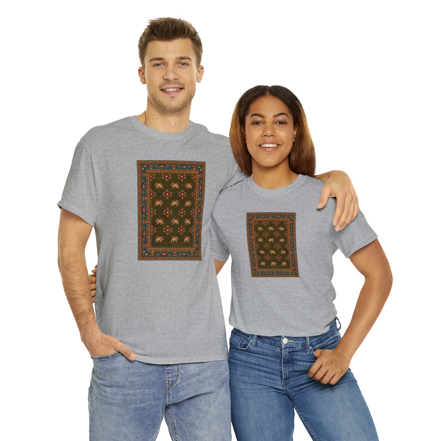 Unisex-T-Shirt aus schwerer Baumwolle – Der Löwe und die Sonne II