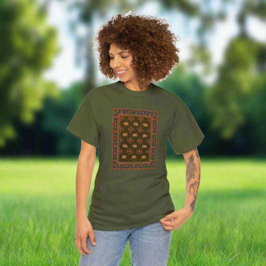 Unisex-T-Shirt aus schwerer Baumwolle – Der Löwe und die Sonne II