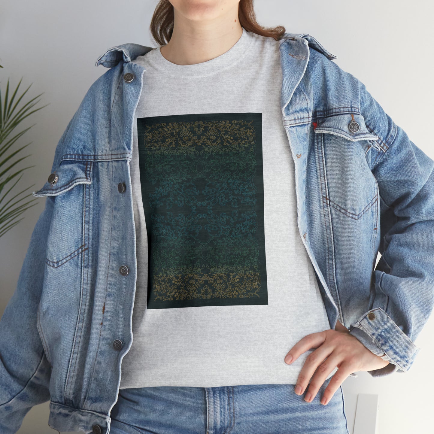 Unisex Heavy Cotton Tee - Rays of light on paddy fields (Night Blue)