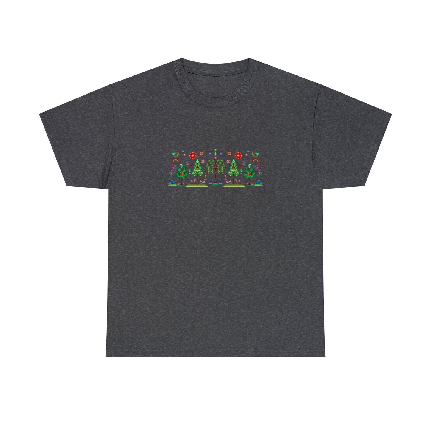 Unisex Heavy Cotton Tee - Rainbow pixel art, Gabbeh style I