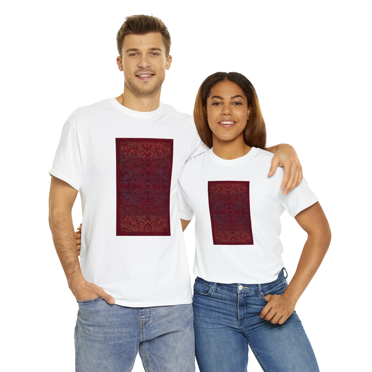 Unisex-T-Shirt aus schwerer Baumwolle – Lichtstrahlen auf Reisfeldern (Herbst)