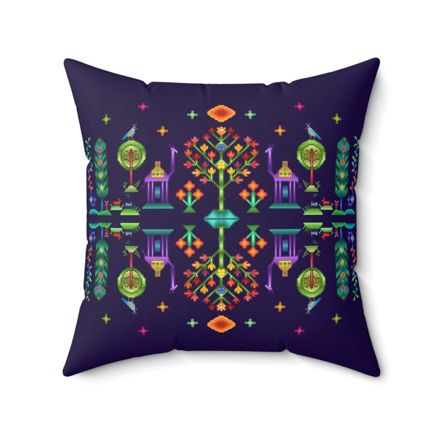 Square Pillow - Rainbow Pixel Art, Gabbeh Style II