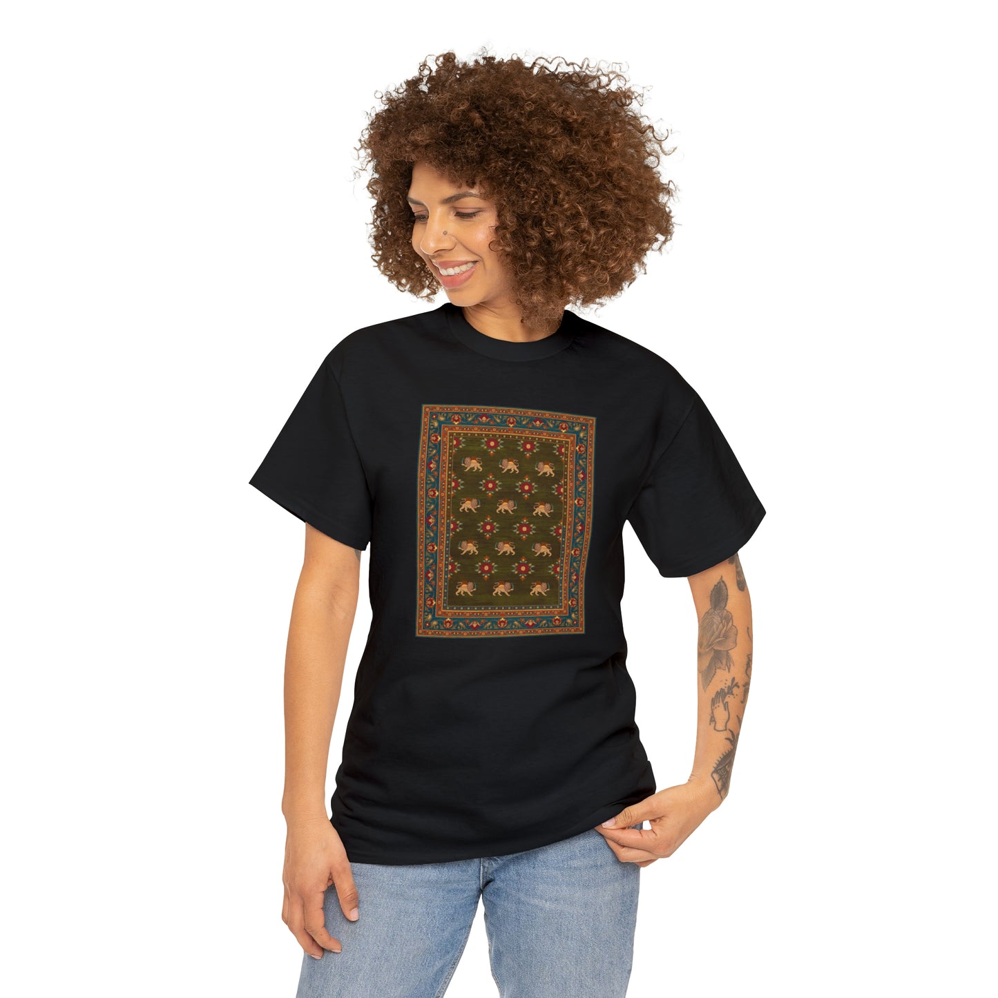 Unisex-T-Shirt aus schwerer Baumwolle – Der Löwe und die Sonne II