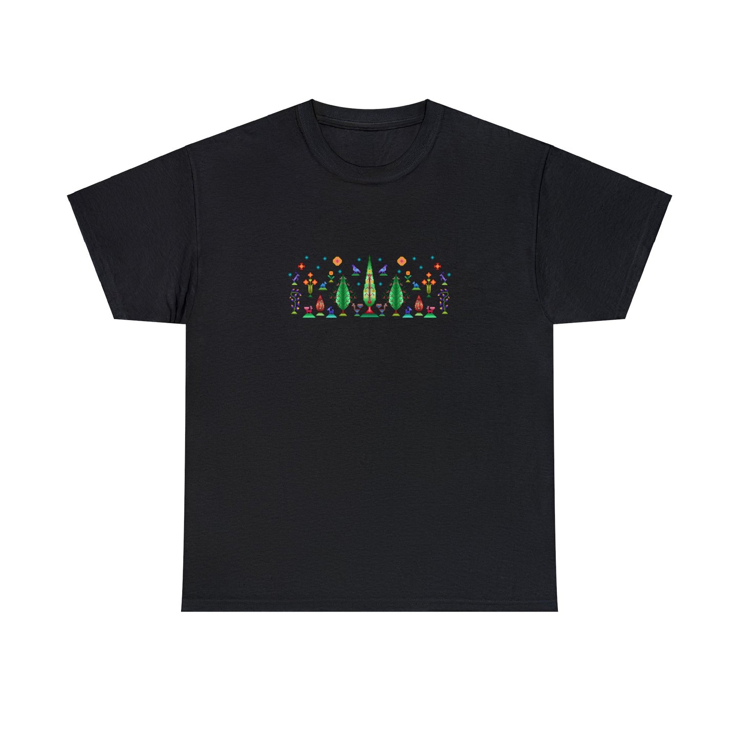 Unisex Heavy Cotton Tee - Rainbow pixel art, Gabbeh style III