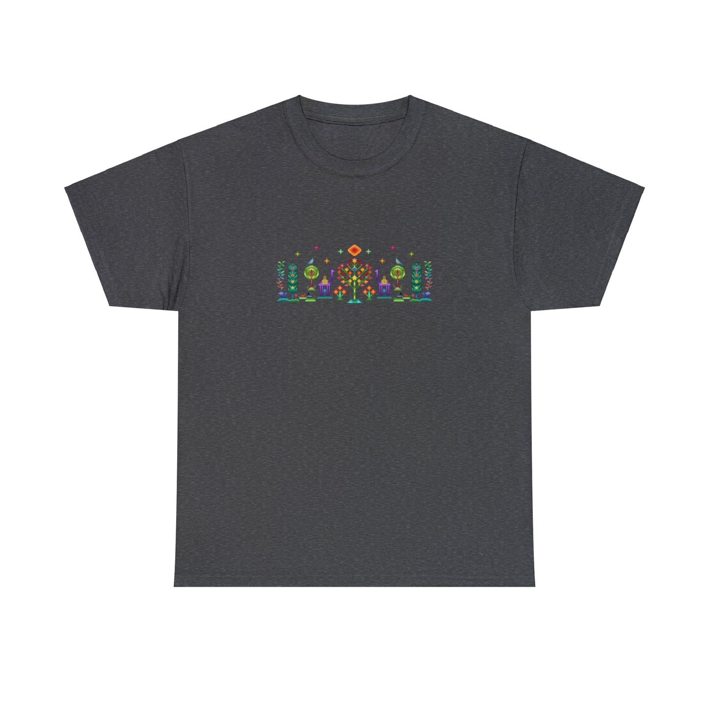 Unisex Heavy Cotton Tee - Rainbow pixel art, Gabbeh style II